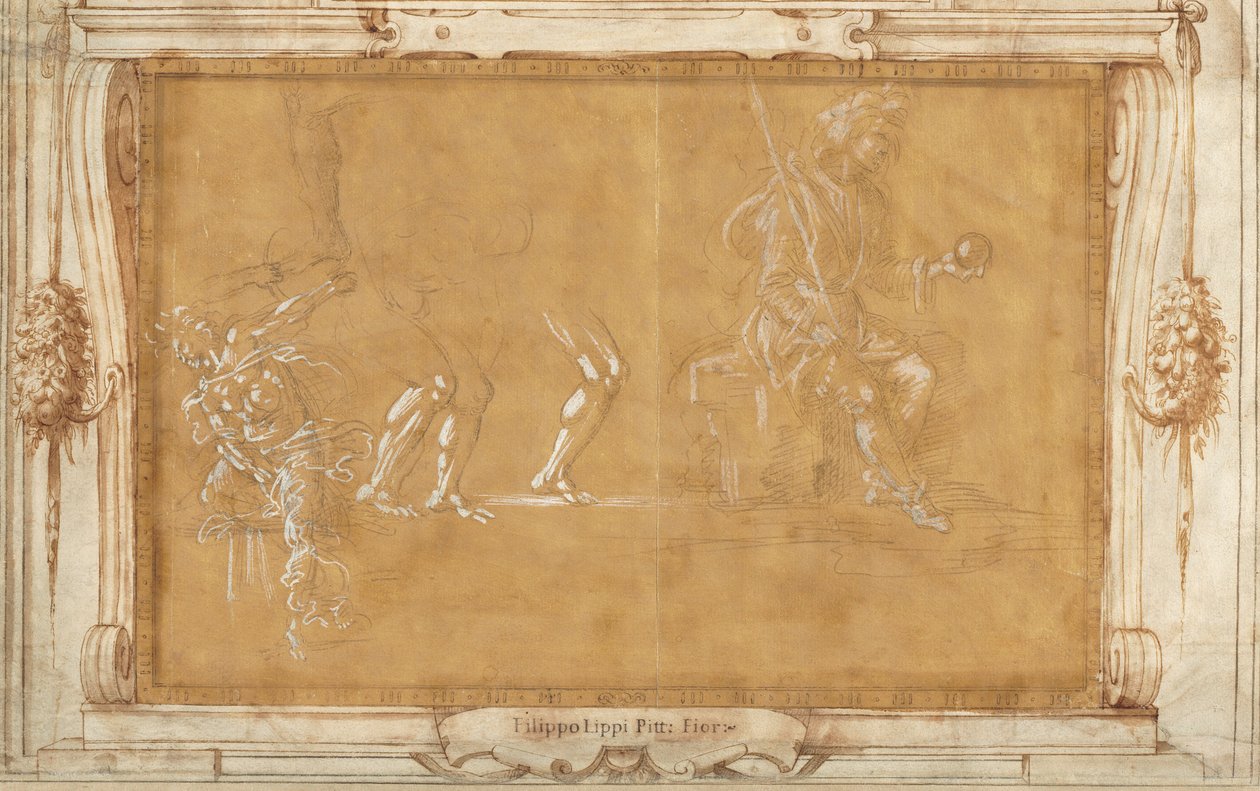 Forskellige figurstudier af Filippino Lippi