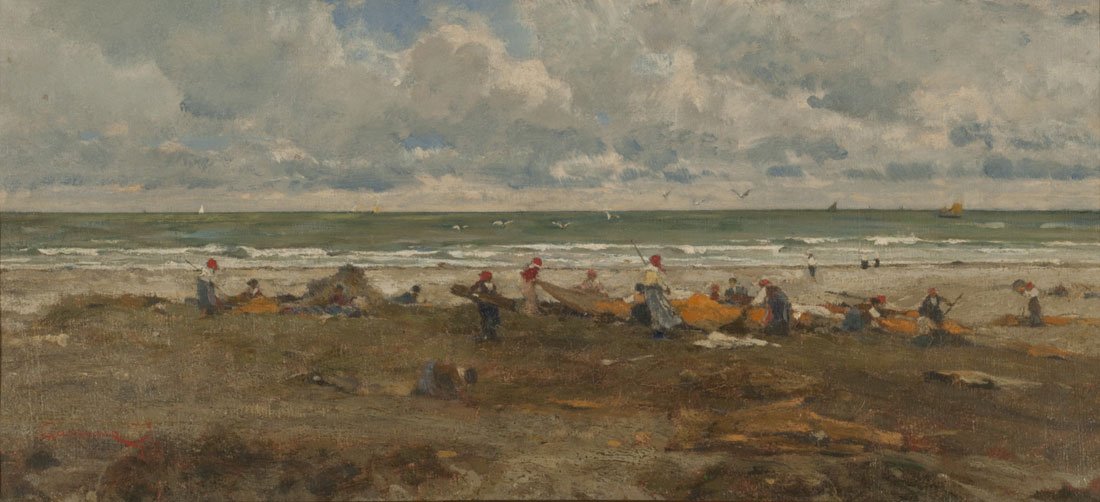 Fiskere på stranden af Filippo Carcano