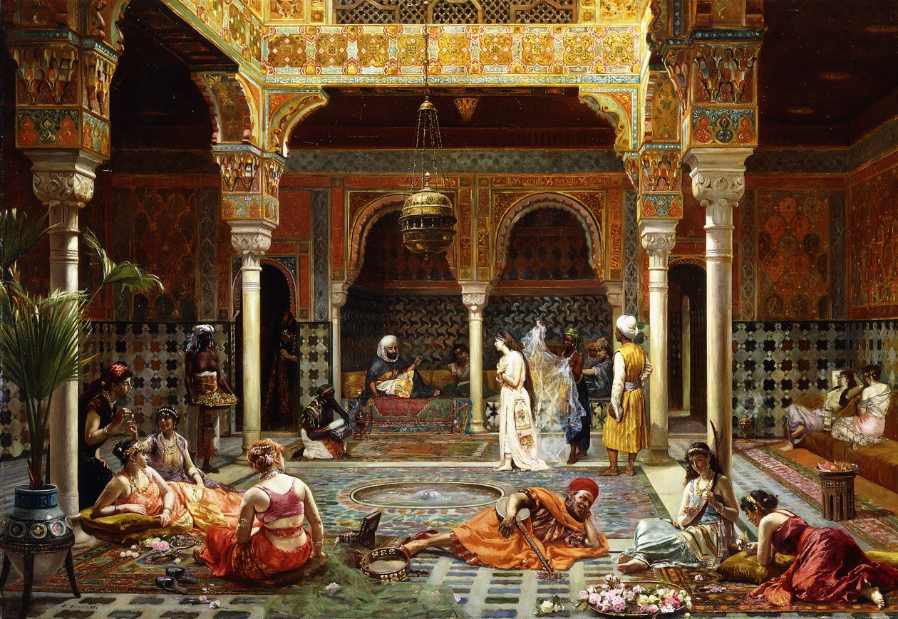 Indledningen efter badet, 1889 af Filippo Baratti