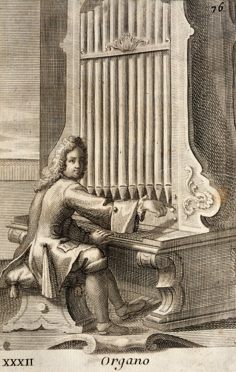 Mand spiller orgel af Filippo Bonanni