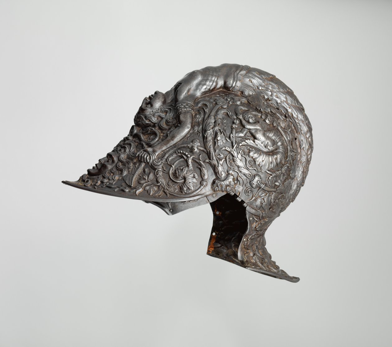 Burgonet, 1543 (stål, guld, tekstil) af Filippo Negroli