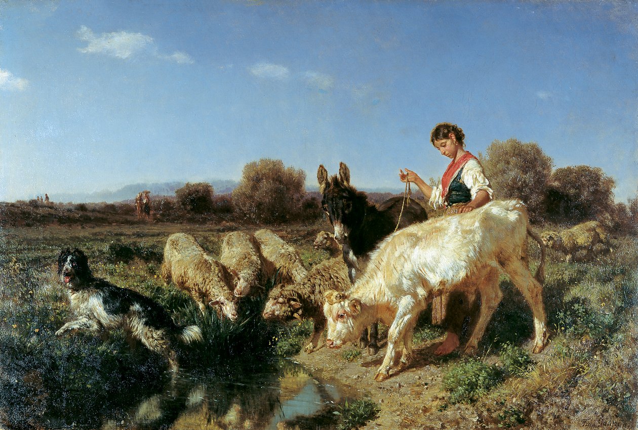 Ved vandhul af Filippo Palizzi