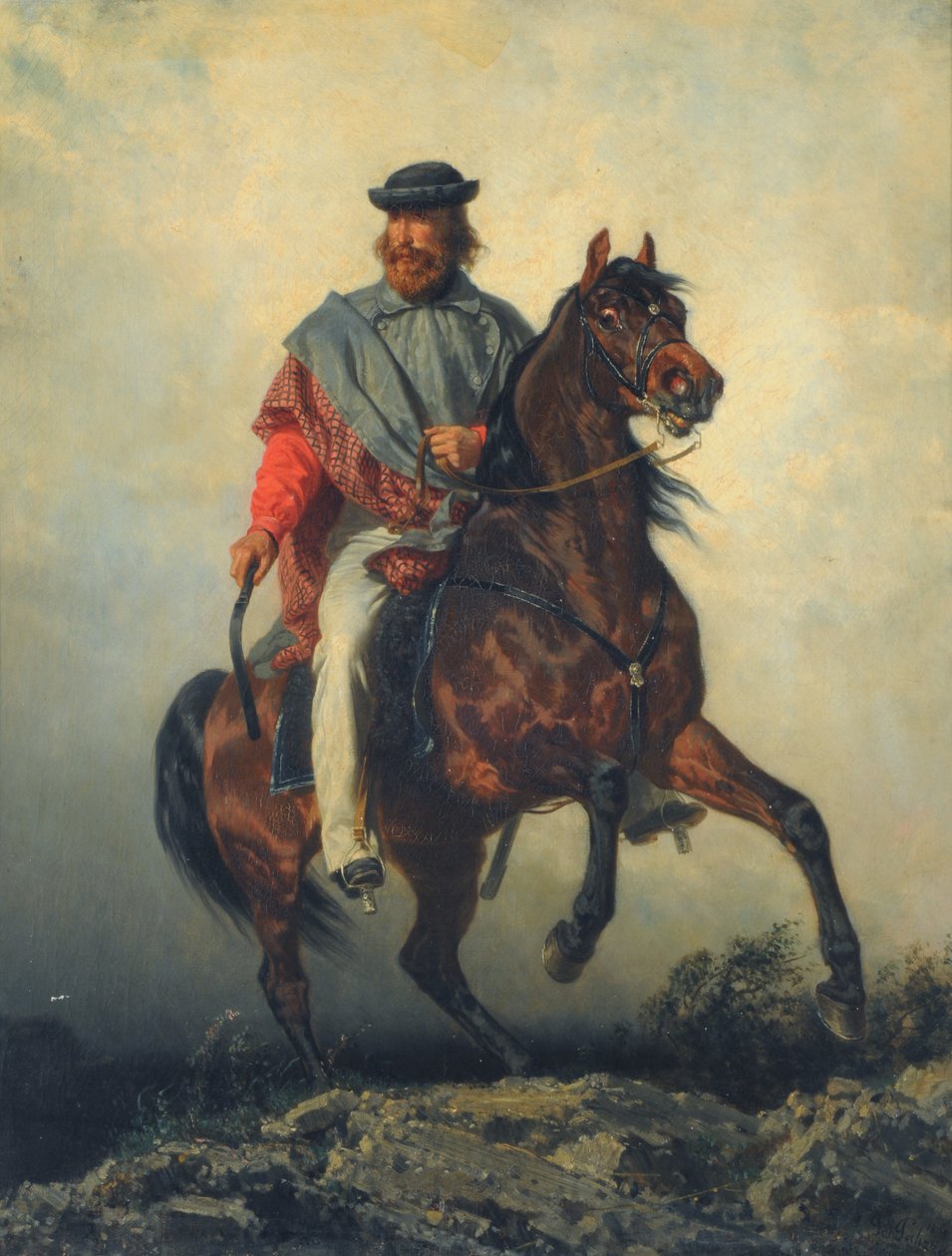 Garibaldi til hest af Filippo Palizzi