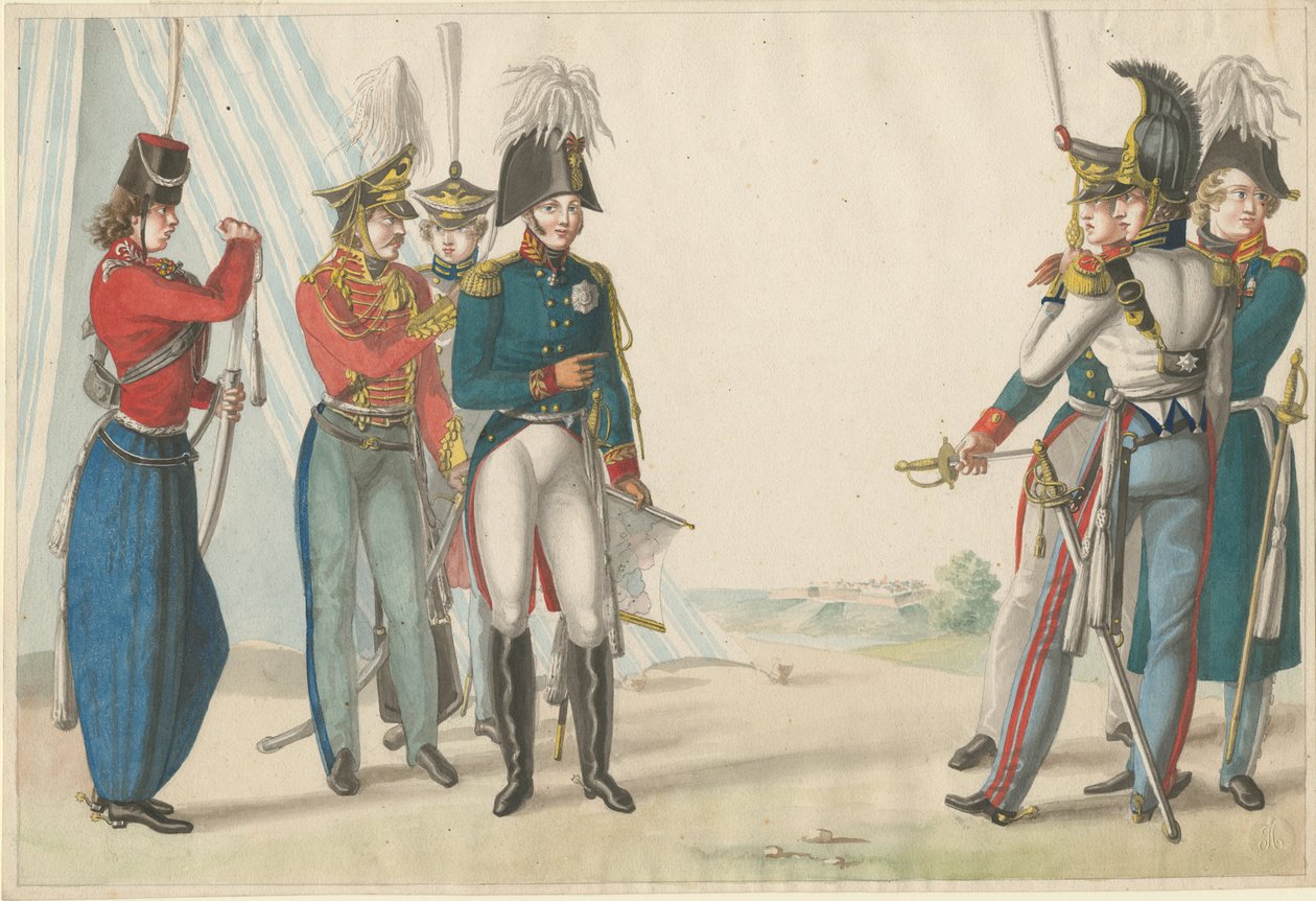 Zar Alexander I og russiske officerer, 1815 af Finert