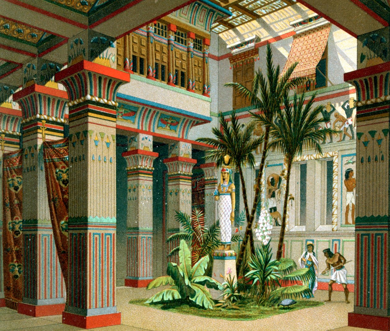Det gamle egyptiske palads interiør, 1888 af Firmin Didot