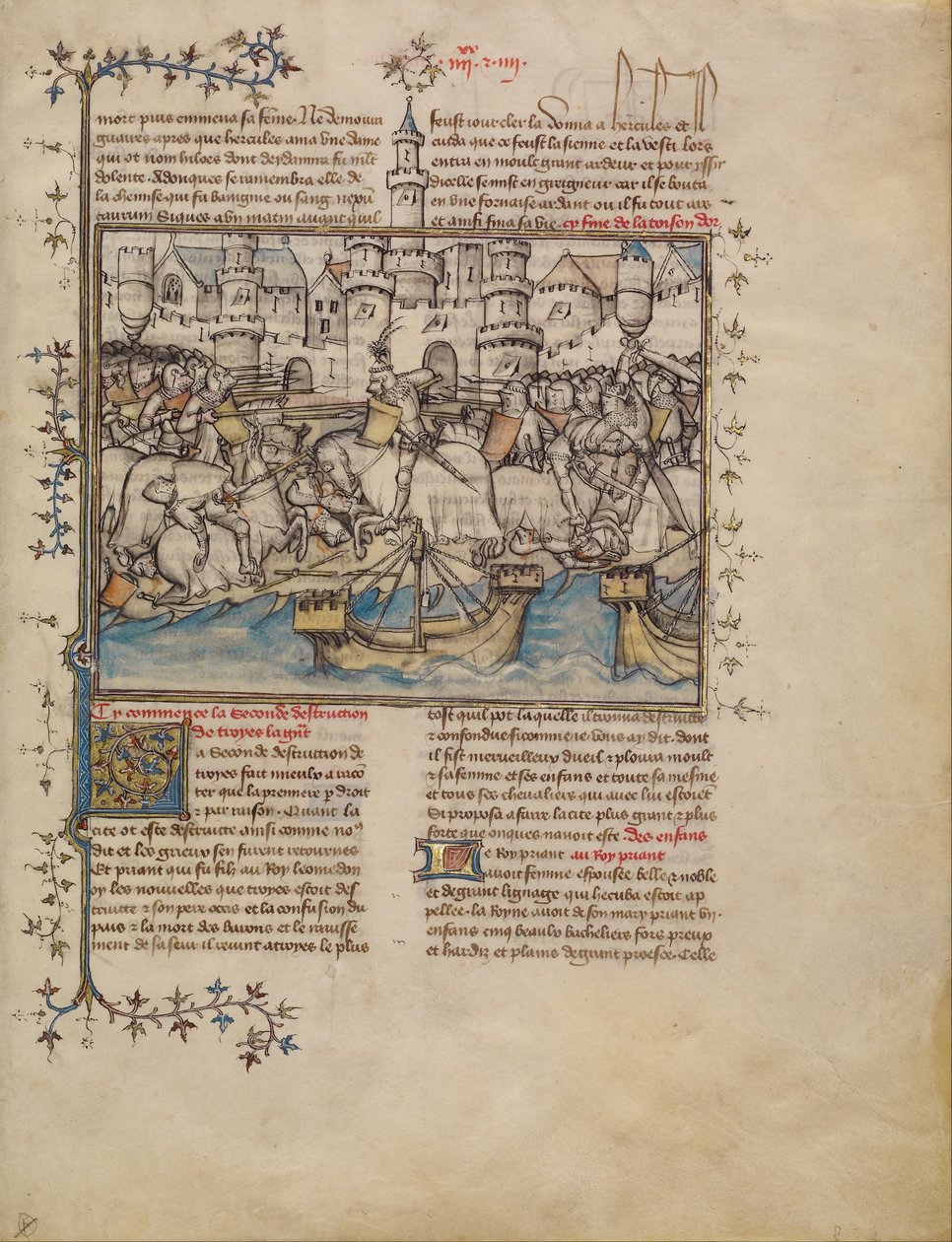 En kamp fra den trojanske krig af First Master of the Bible historiale of Jean de Berry