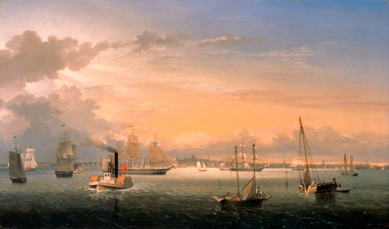 Boston havn af Fitz Henry Lane