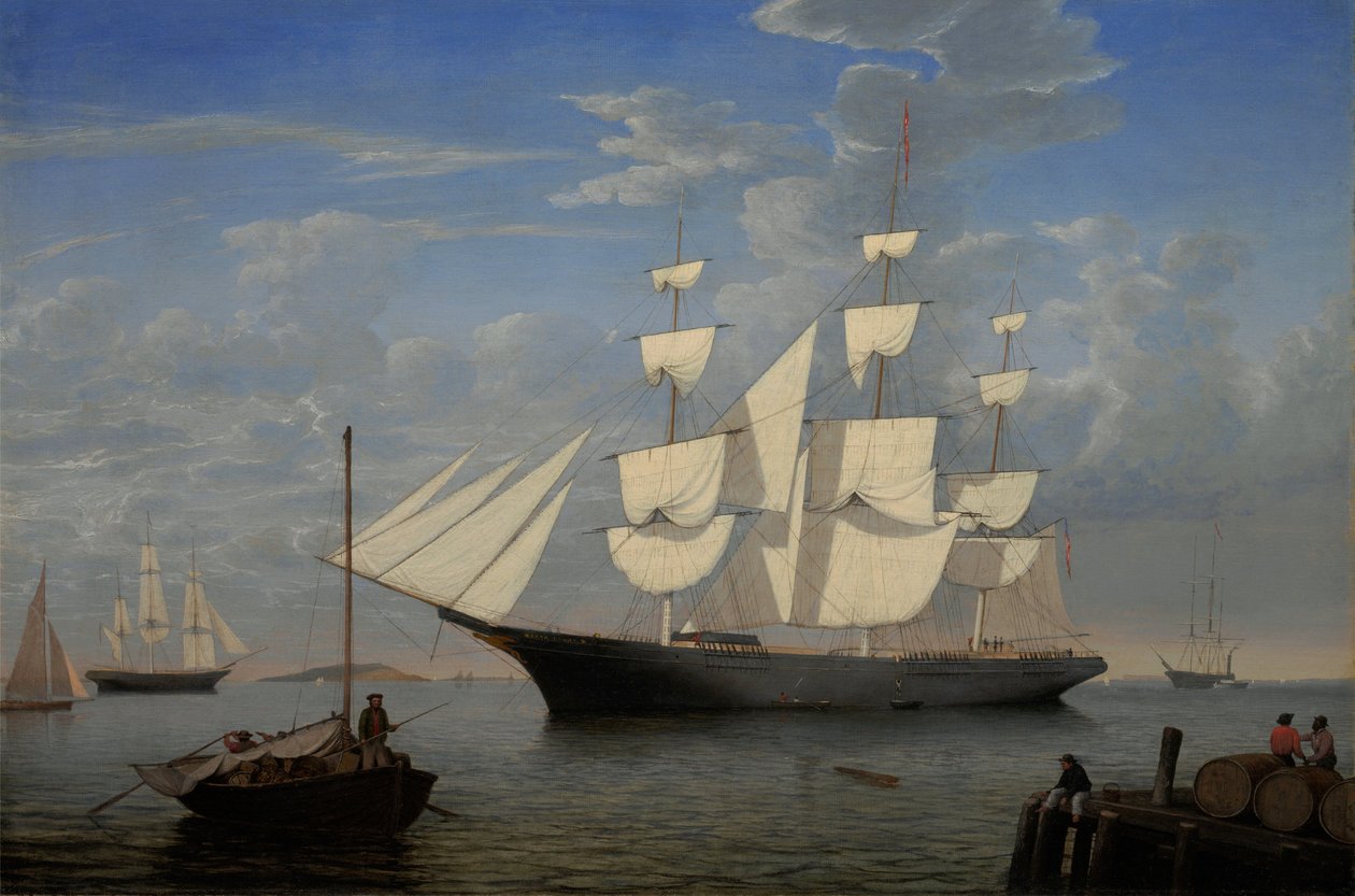 Stjernelys i havnen af Fitz Henry Lane