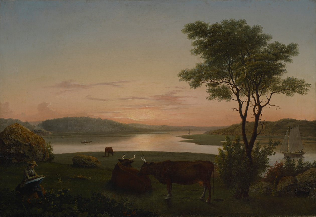 New England Inlet med selvportræt af Fitz Henry Lane