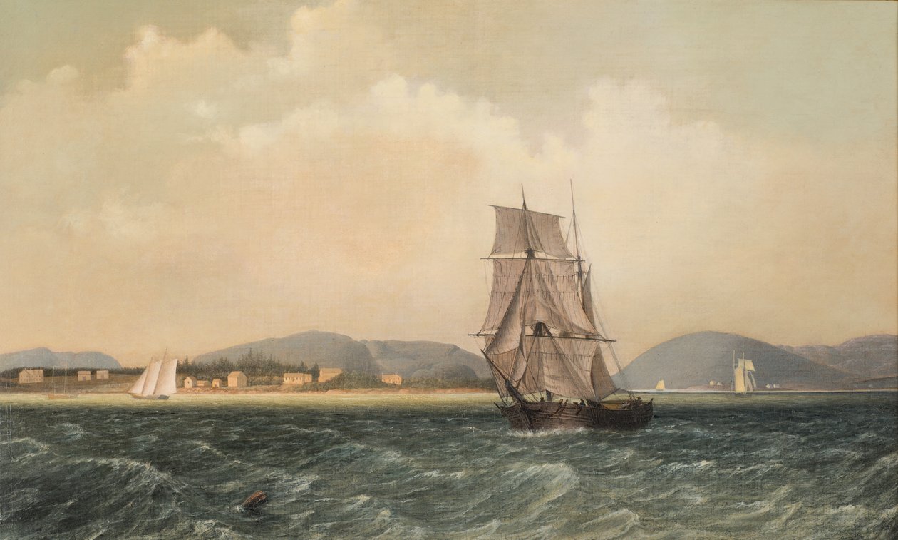 Ud for Mt. Desert Island, Maine, 1850 af Fitz Henry Lane