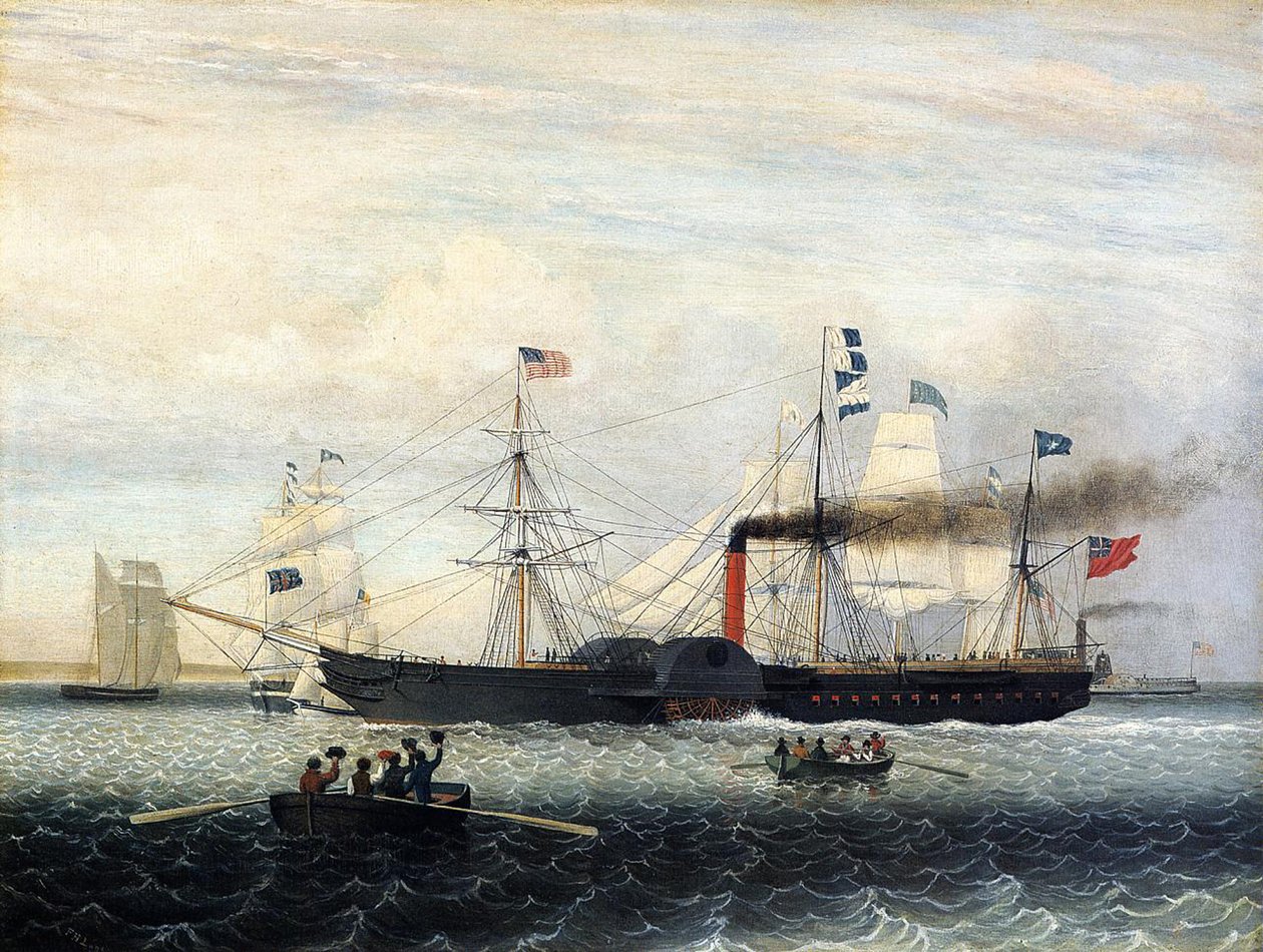 The Britannia Entering Boston Harbour, 1848 af Fitz Henry Lane