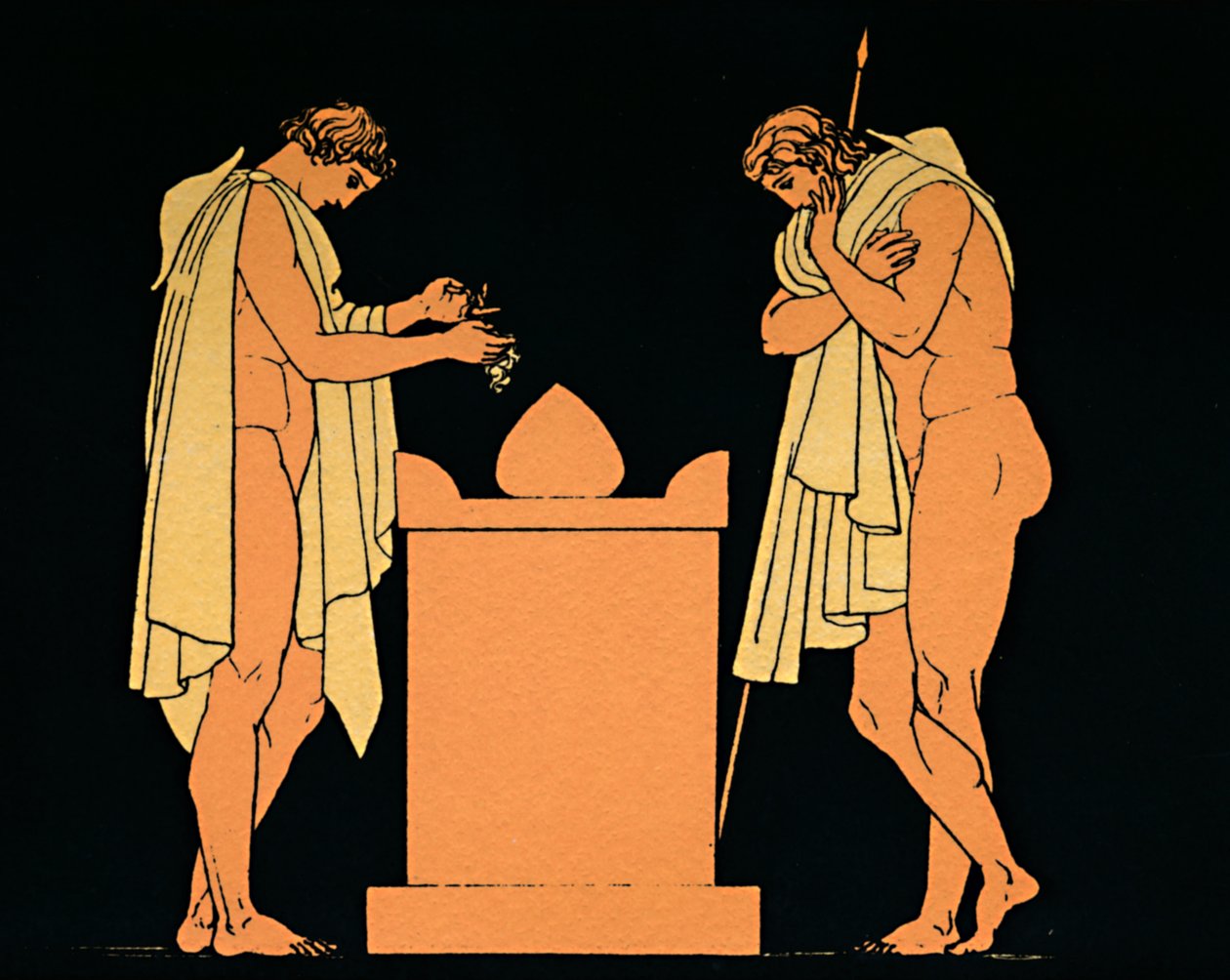 Orestes ved sin fars grav, 1880 af Flaxman