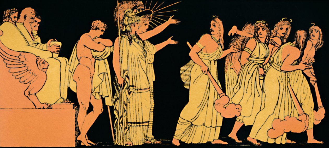 Furierne afgår, 1880 af Flaxman