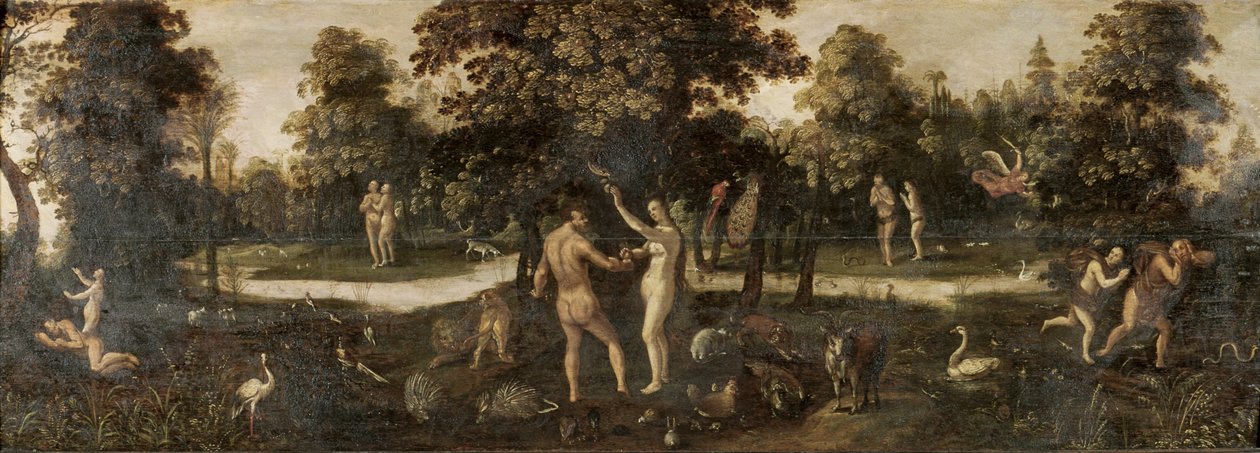 Adam og Eva forvist fra paradis af Flemish School