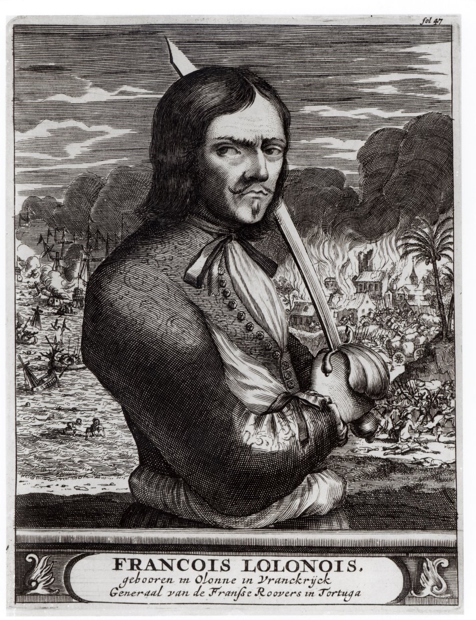 Francois Lolonois, general for de franske banditter i Tortuga af Flemish School