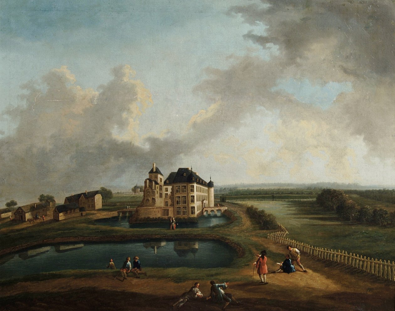 Det flamske slot af Flemish School