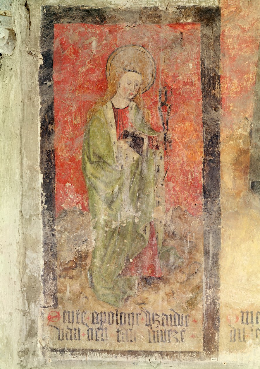 St. Apollonia, vægmaleri fra krypten, ca. 1480-1540 af Flemish School