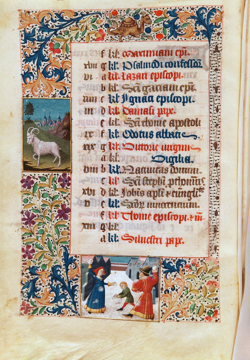 V.25-3 Fol.12v December måned af Flemish School