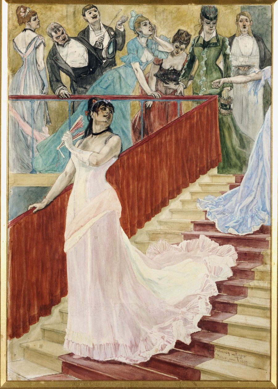Rækken, 1877 af Félicien Rops