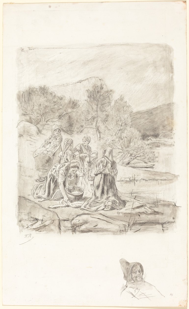 Vaskekoner, ca. 1884-1887. af Félicien Rops