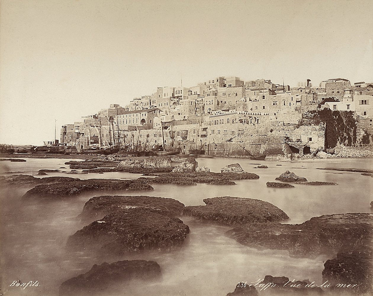Panoramaudsigt over Jaffa, Israel af Félix Bonfils