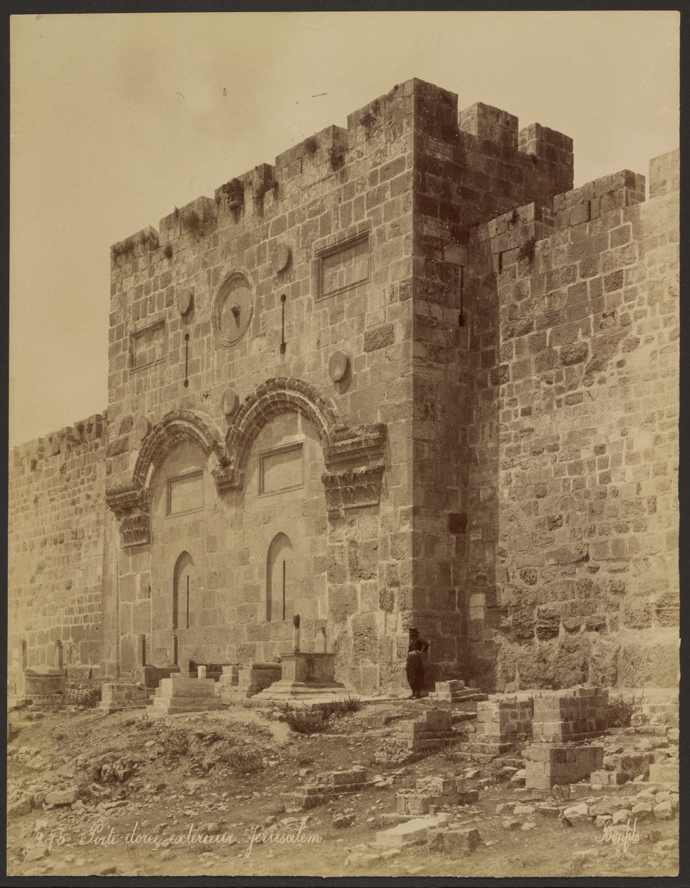 Ydre gyldne dør: Jerusalem af Félix Bonfils
