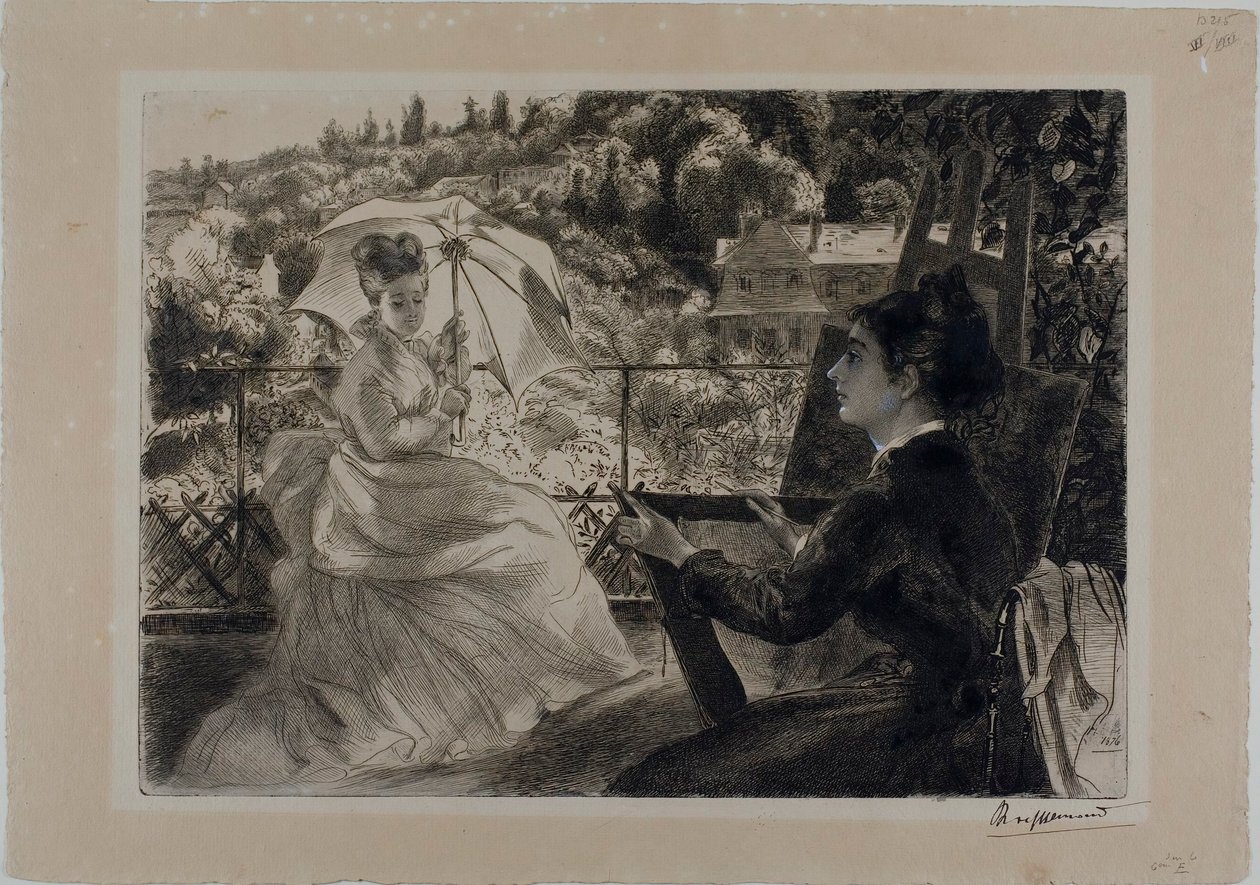 Terrassen på Villa Brancas af Félix Henri Bracquemond