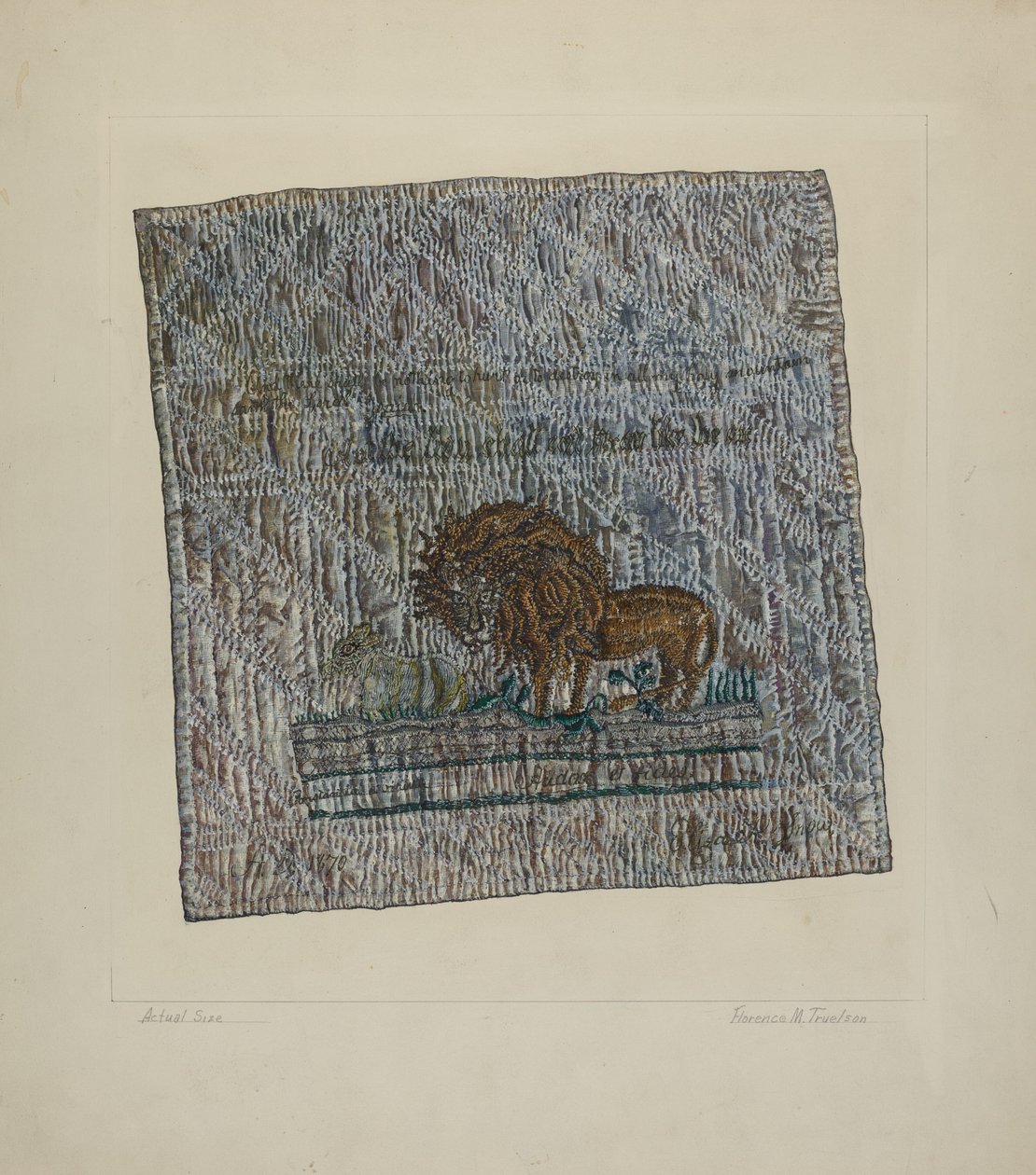 Quiltblok: "Audax et Fides" af Florence Truelson