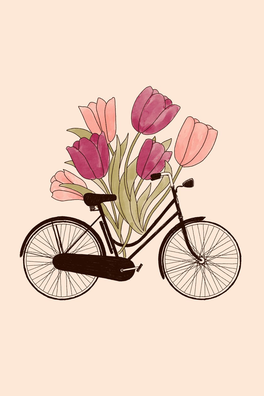 Cykel og blomst: Amsterdam, 2022 (digital) af Florent Bodart