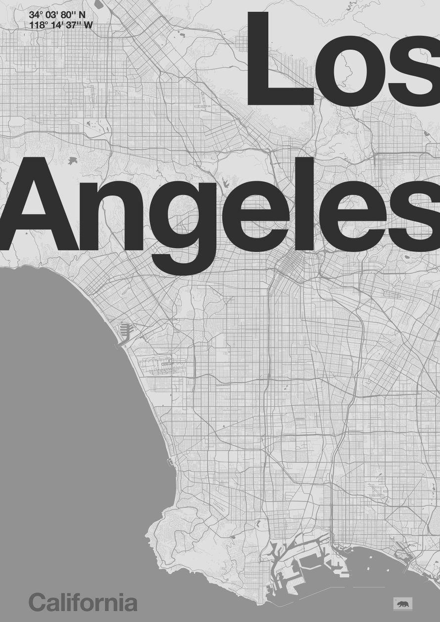 Los Angeles minimale kort af Florent Bodart