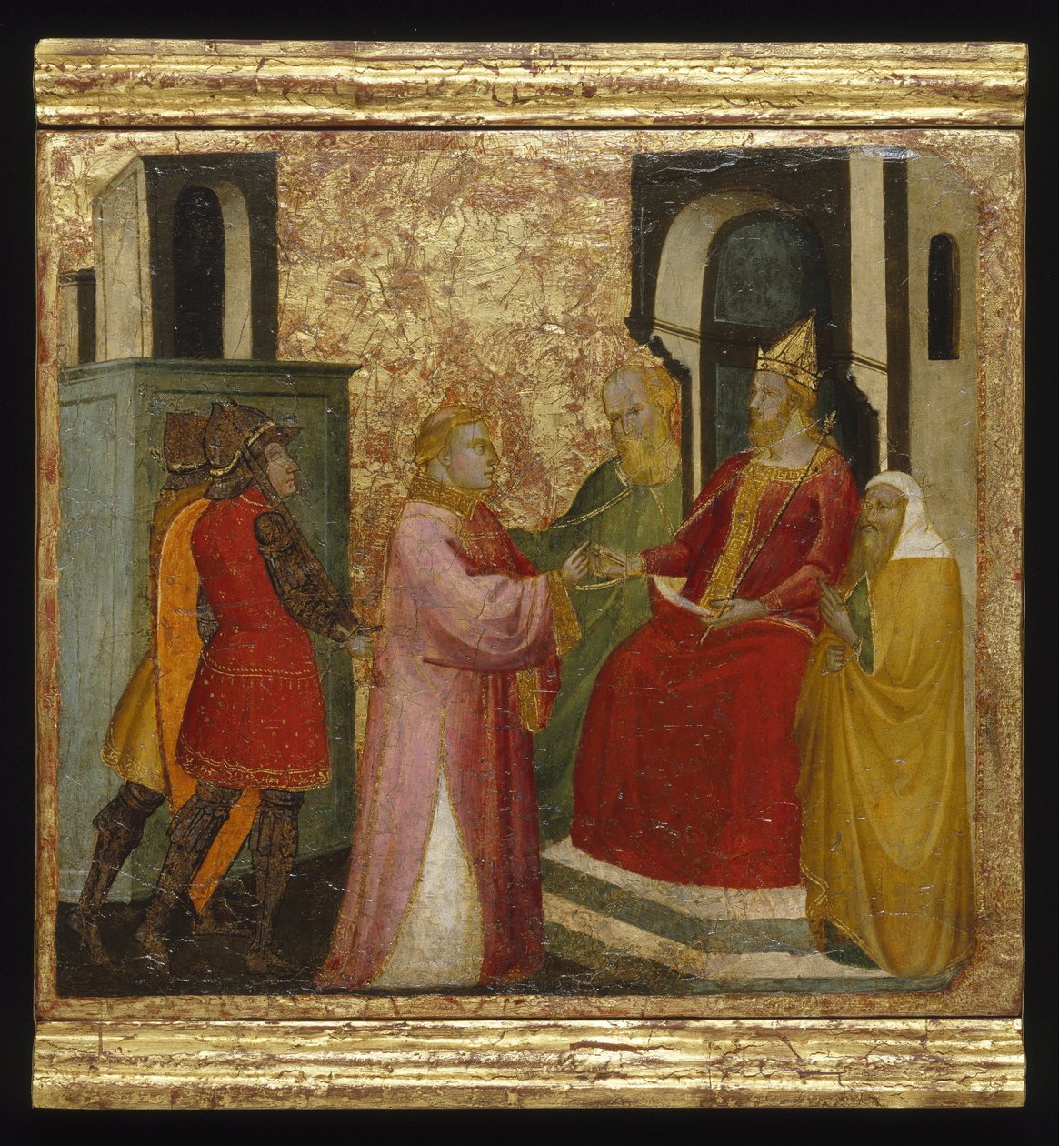 Saint Lawrence Arraigned før præfekten Valerianus af Florentine Lorenzo di Niccolò
