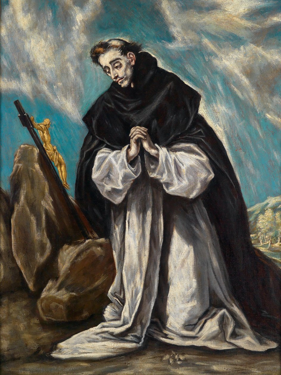 Saint Dominic i bøn af Follower of El Greco