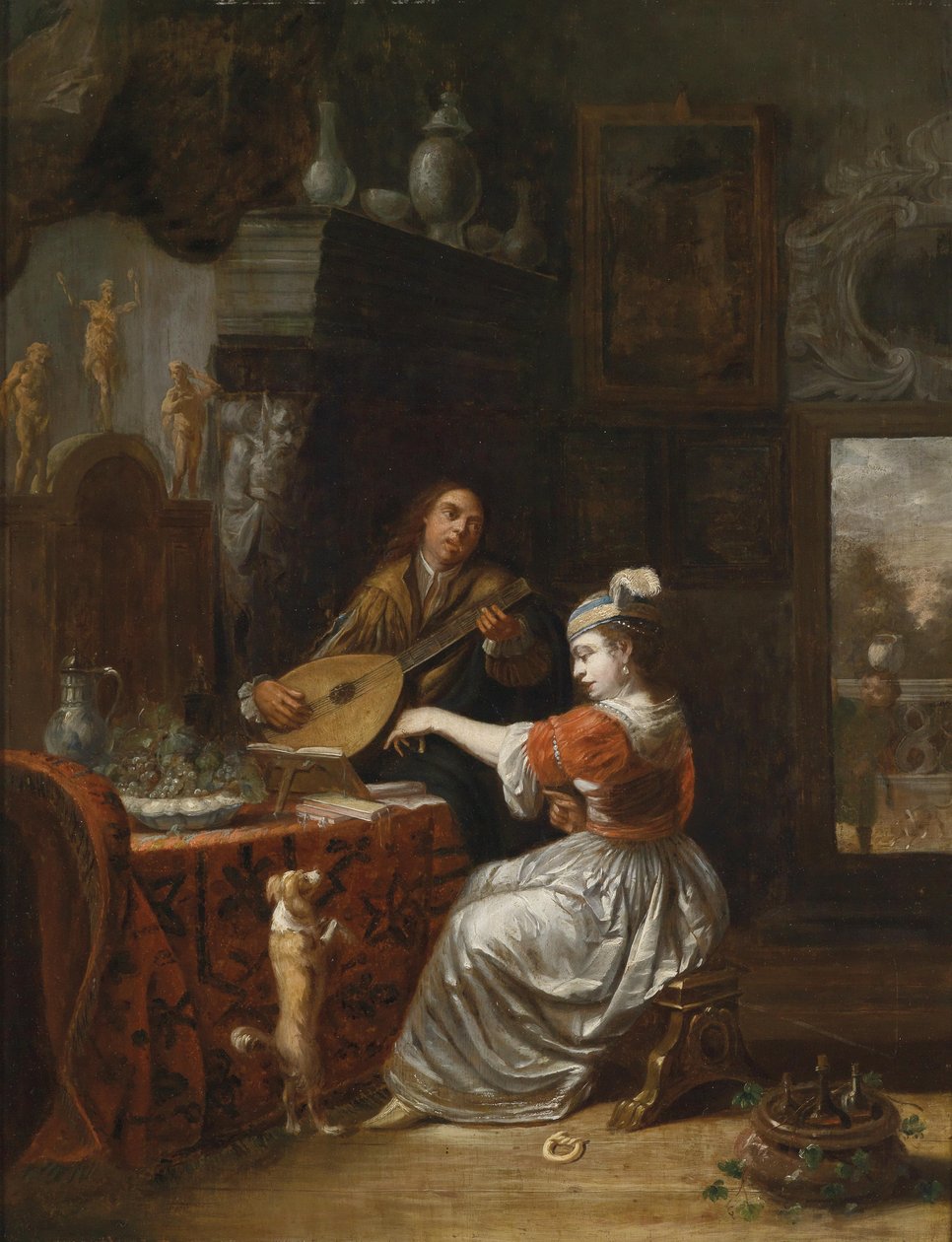 Den musikalske kærlighedserklæring af Follower of Gabriël Metsu