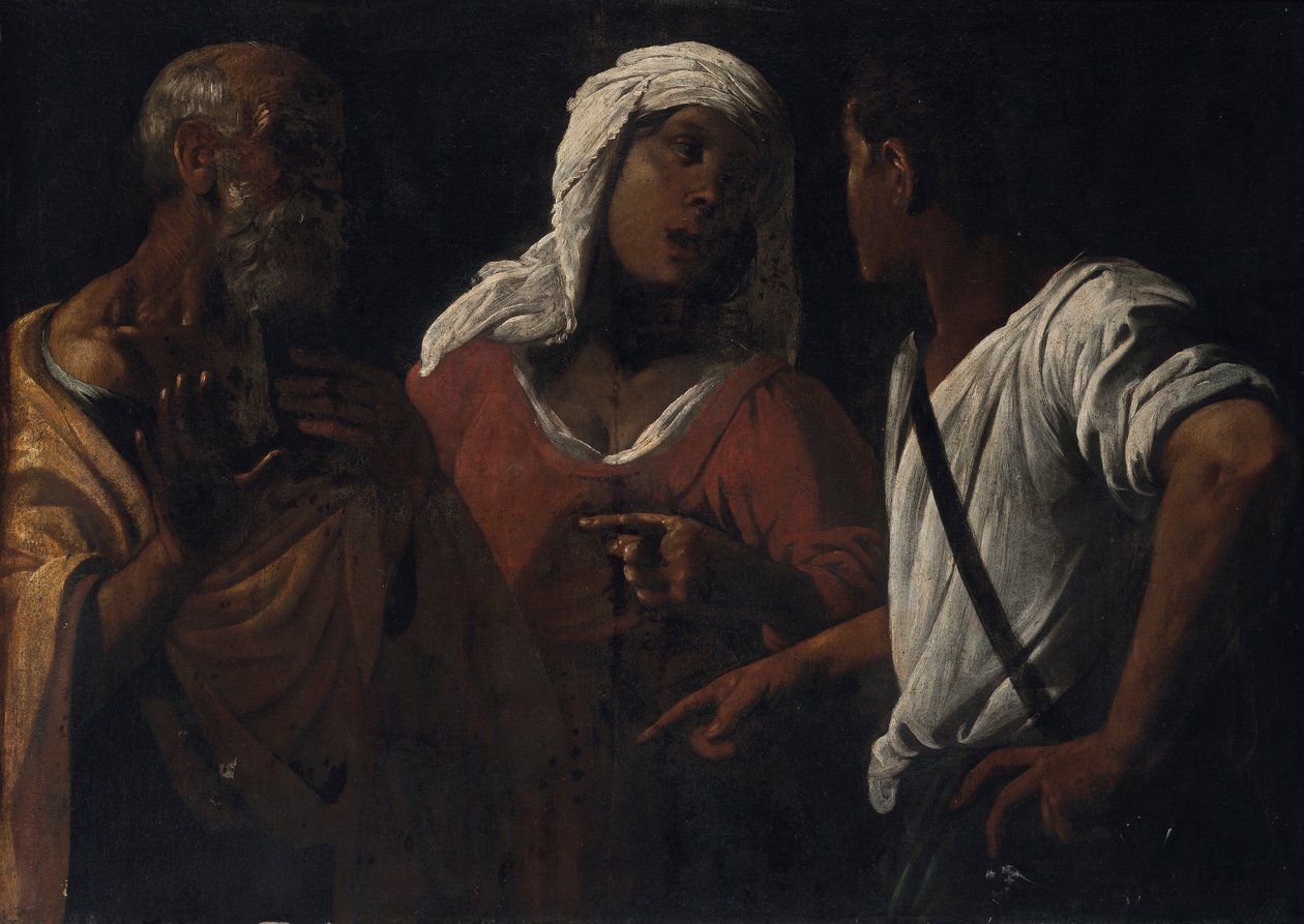 Nægtelsen af Sankt Peter af Follower of Hendrick ter Brugghen