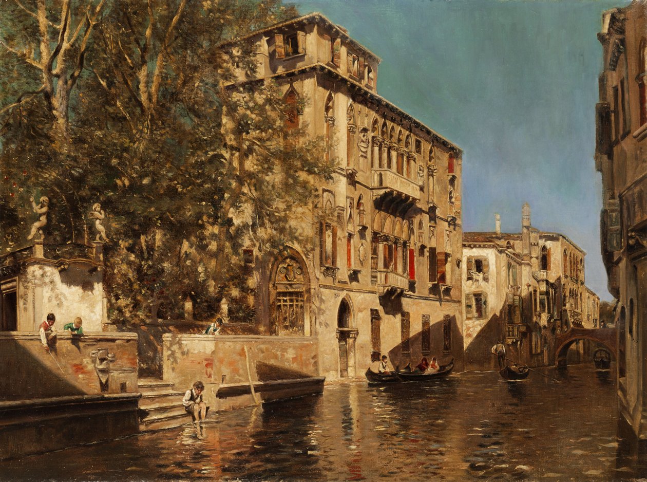 Palads i Venedig af Follower of Martin Rico