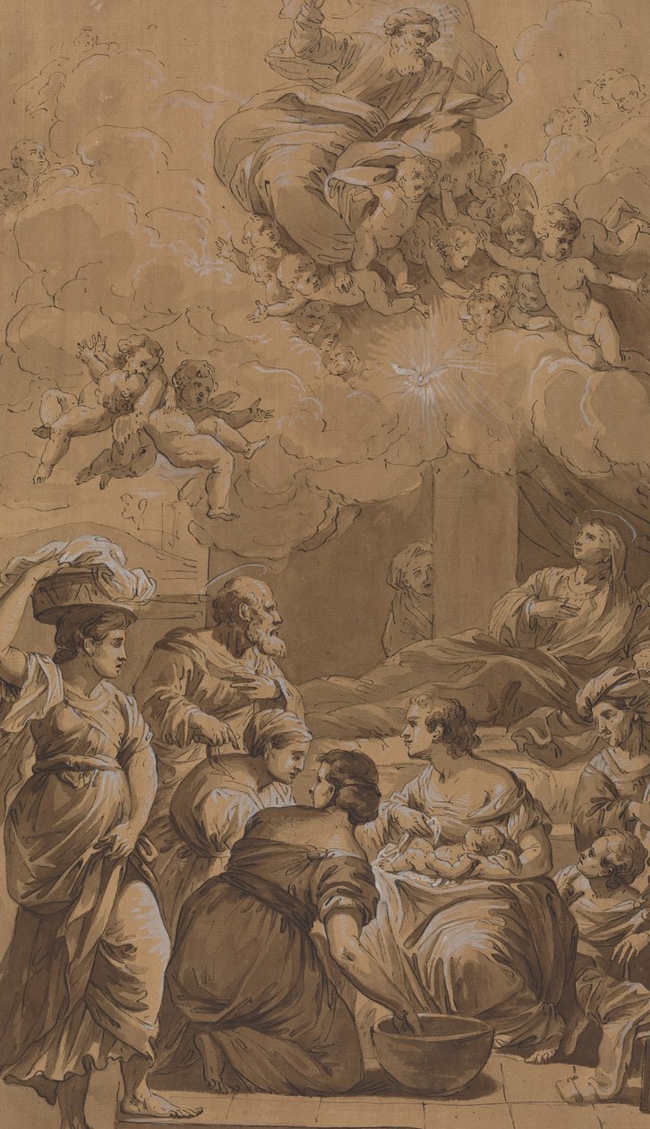 Jomfruens fødsel af Follower of Francesco Fontebasso