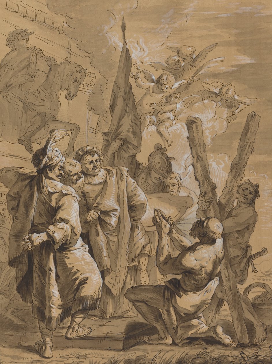 Sankt Andreas martyrium af Follower of Francesco Fontebasso