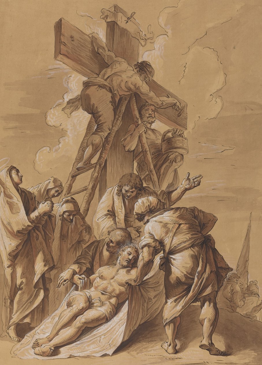 Deponeringen af Follower of Francesco Fontebasso