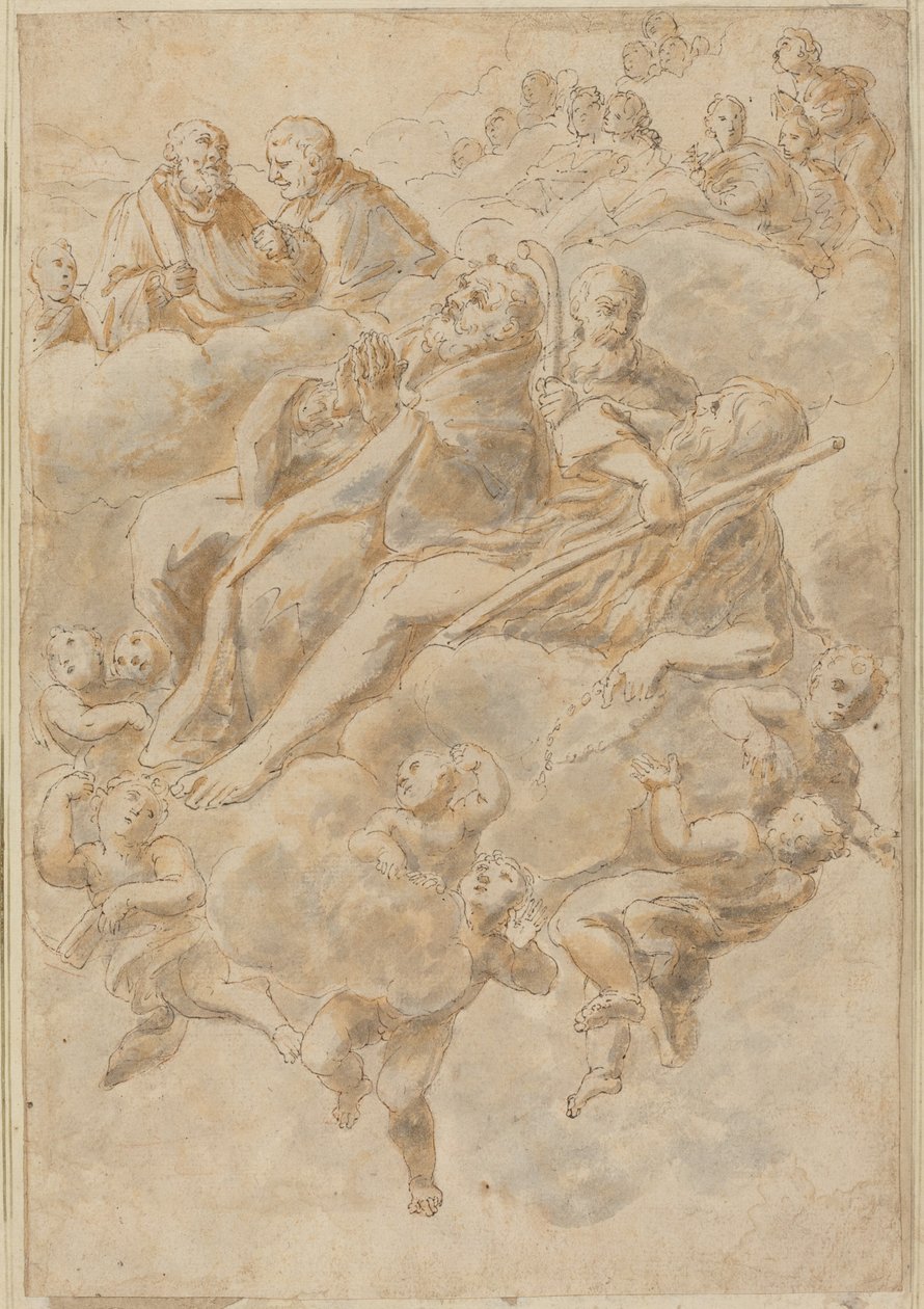En helgens ekstase af Follower of Giovanni Lanfranco