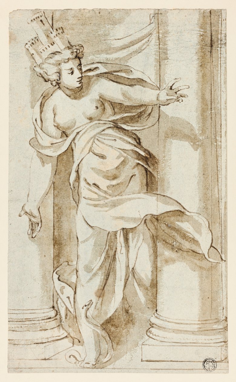 Cybele træder på en slange af Follower of Paolo Farinato
