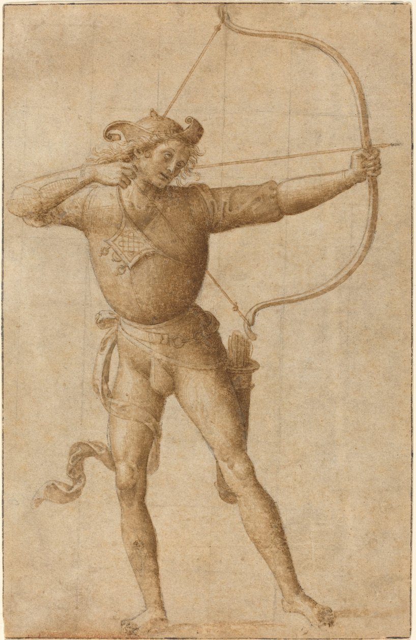 Bueskytte tegner en bue af Follower of Pietro Perugino