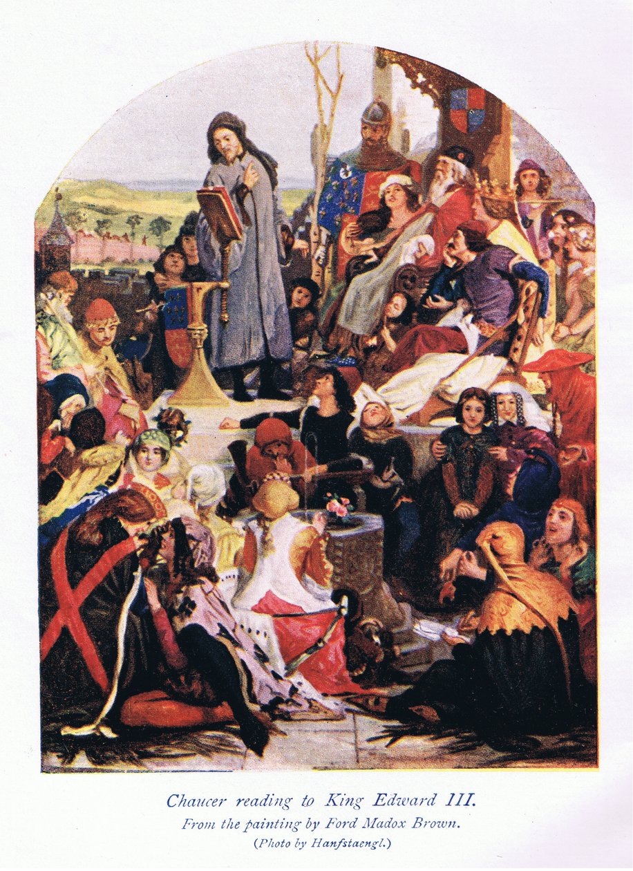 Chaucer læser for kong Edward III af Ford Madox Brown