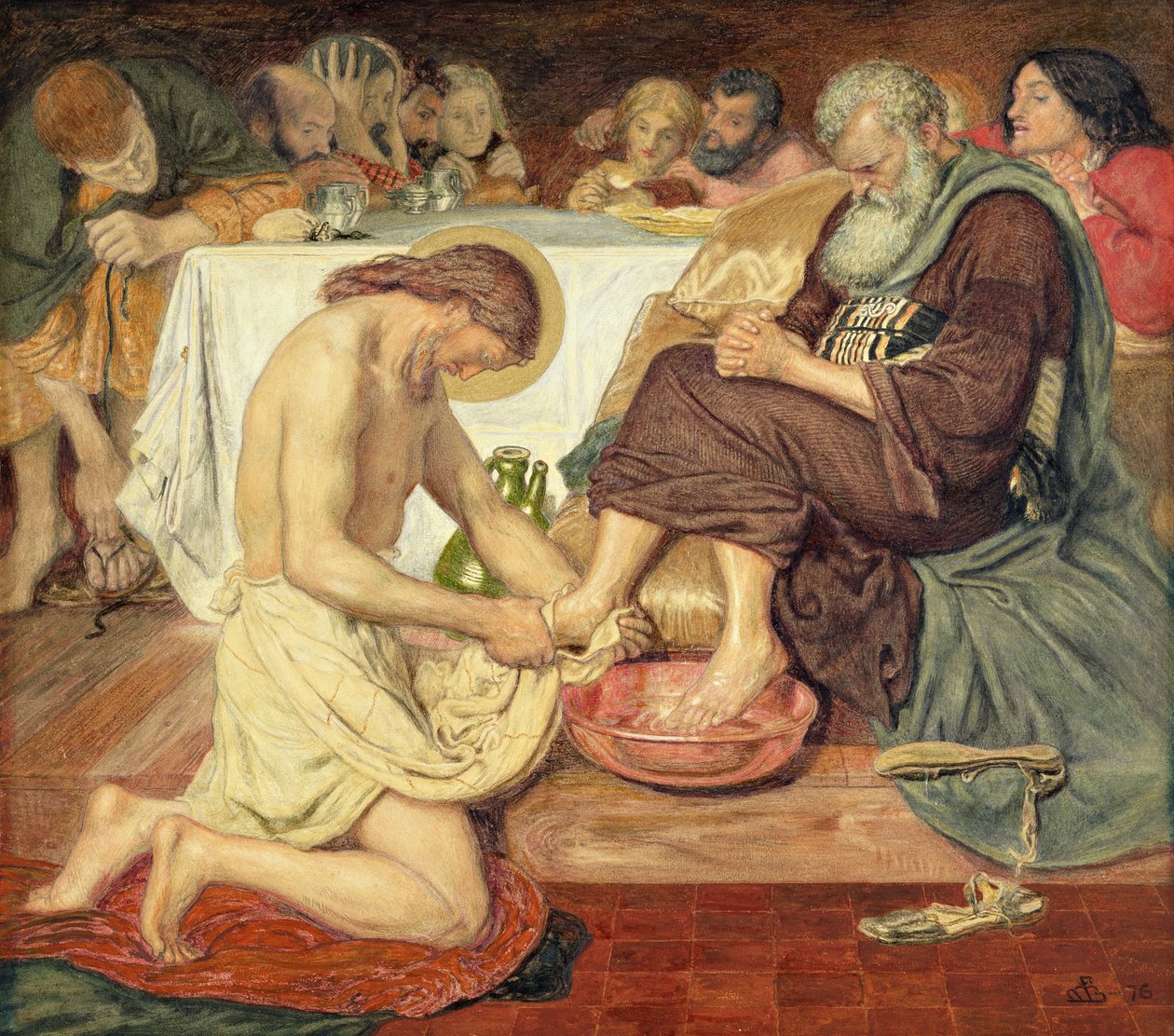 Jesus vasker Peters fødder af Ford Madox Brown
