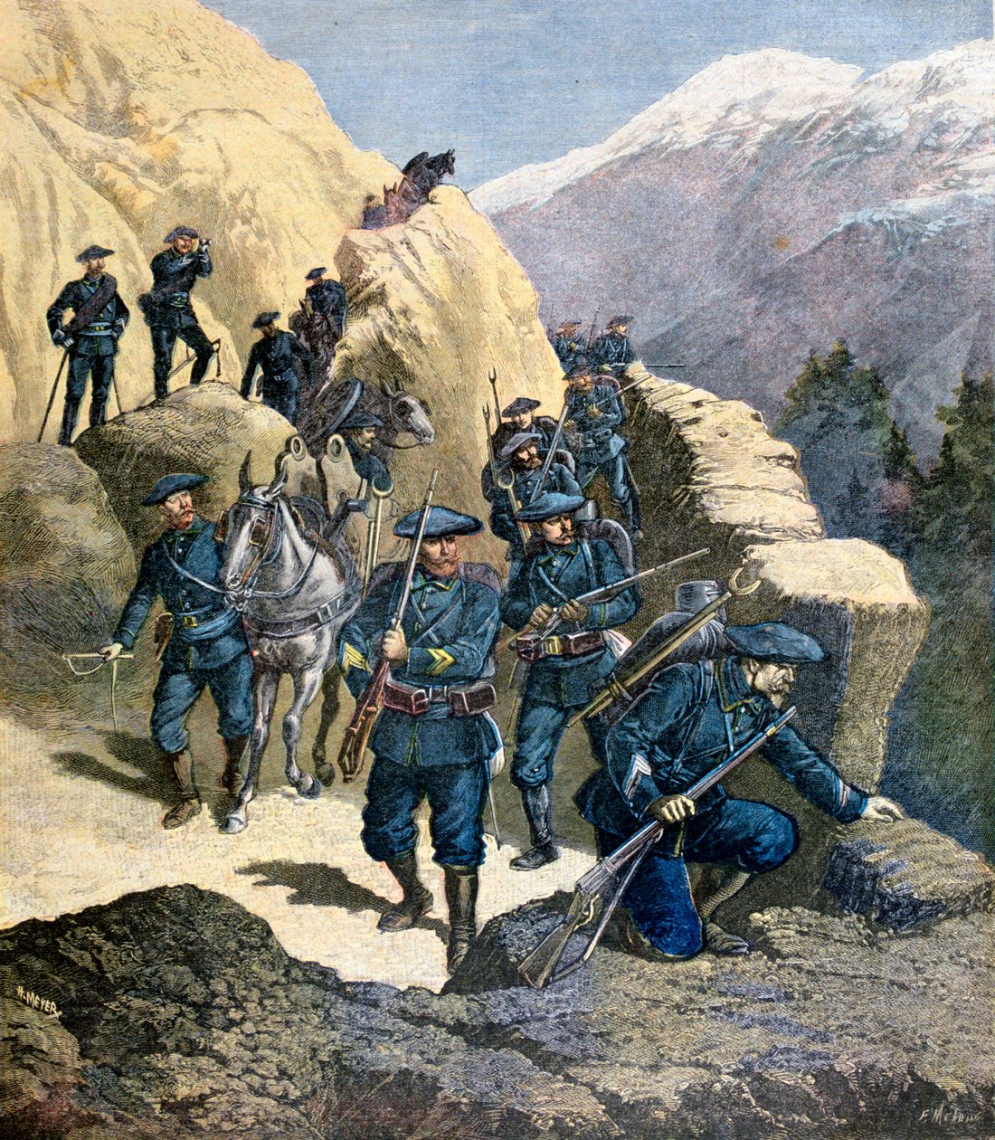 Alpejægere, 1891 af Fortuné Méaulle
