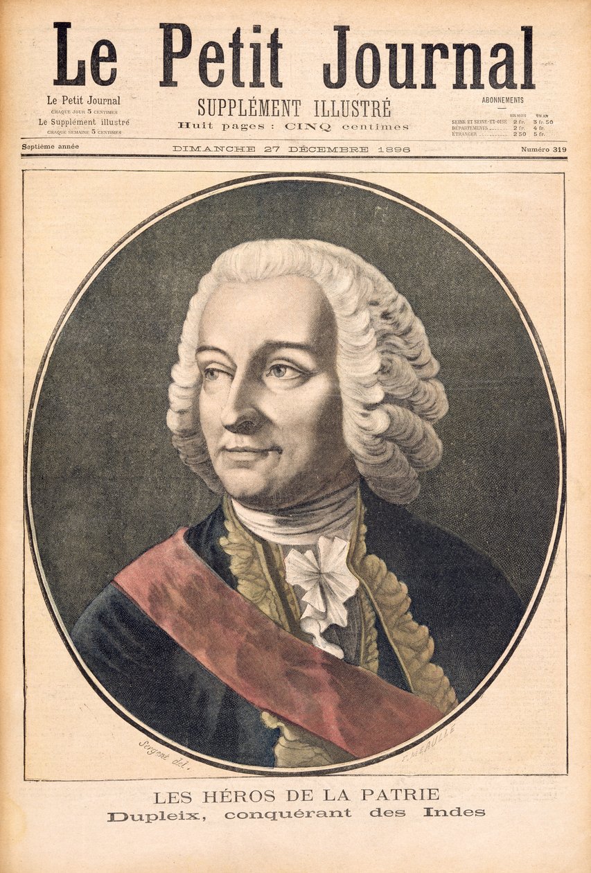 Portræt af Joseph Francois Dupleix (1697-1763), illustration fra 