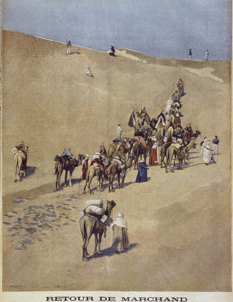 Kommandør Jean-Baptiste Marchands tilbagevenden, den sidste forsyning, illustration fra 