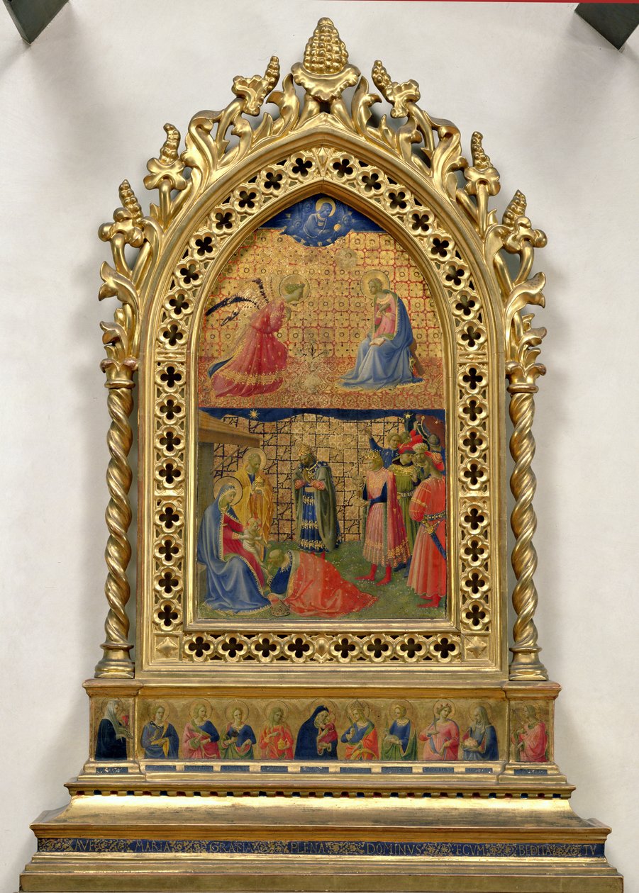 Bebudelsen og tilbedelsen af de tre konger (tempera på panel) af Fra Angelico