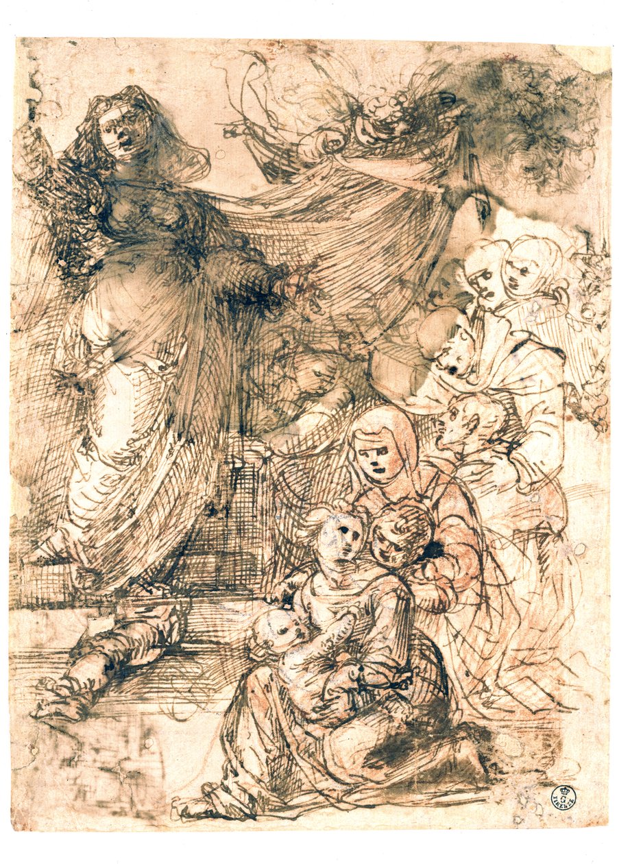Forberedende undersøgelse til Madonna og Child af Fra Bartolommeo