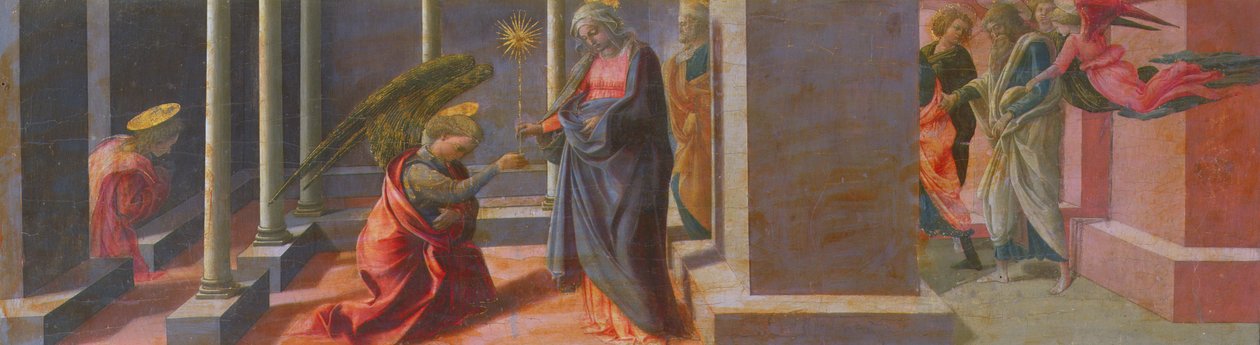 Bebudelsen (predella i Barbadori altertavlen) (tempera på panel) af Fra Filippo Lippi