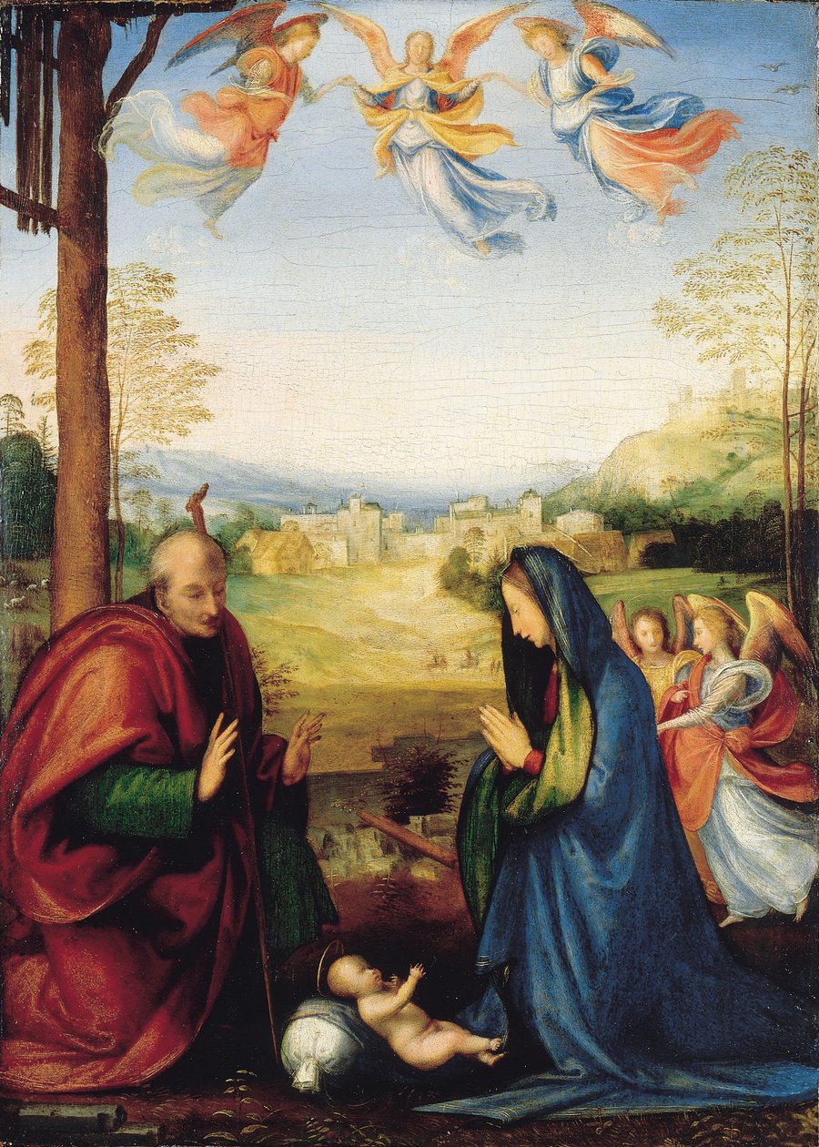 Fødselskirken (olie på panel) af Fra Bartolomeo